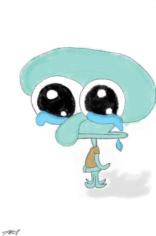 Meme Collection- Crying Squidward PRINT